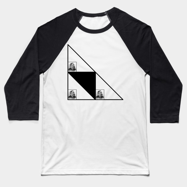 Right Engels - Friedrich Engels Right Angles Funny Philosophy Design Baseball T-Shirt by SocraTees